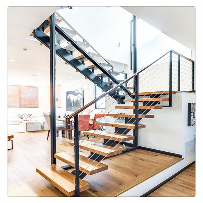 Straight marble stair treads