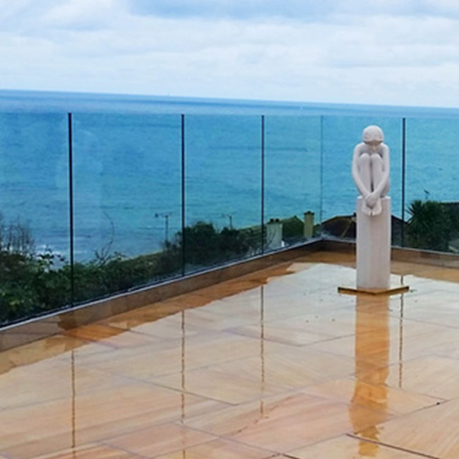 U  channel aluminium frameless glass railing PR-U020