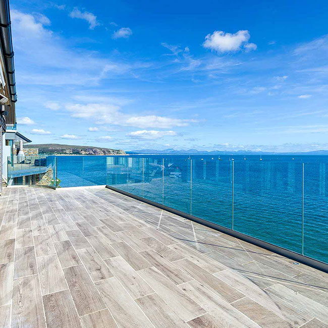 Glass aluminium balcony railing PR-U030