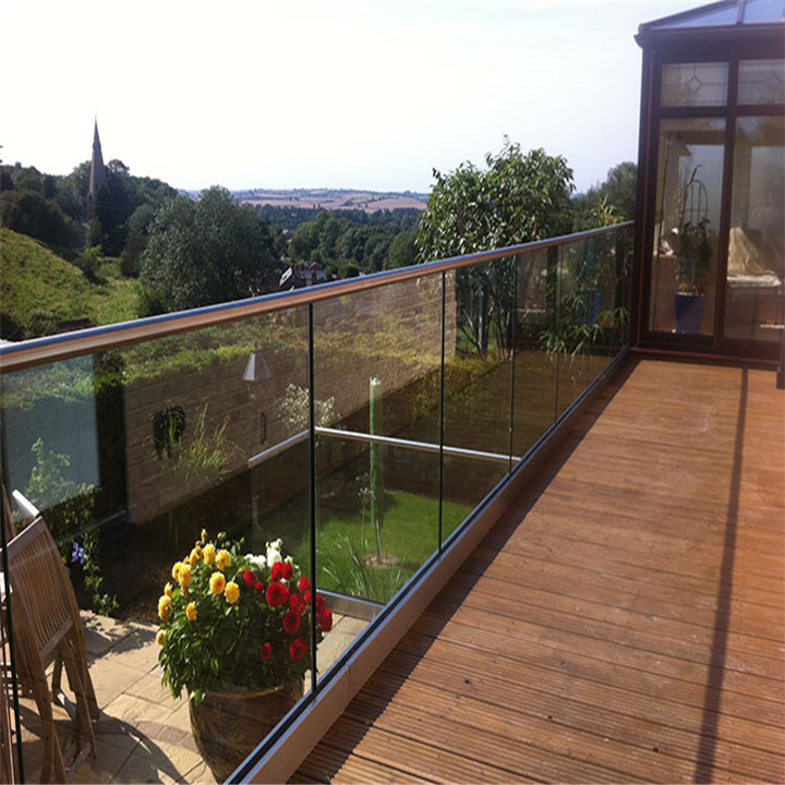 Aluminium U Channel Glass Balcony Railing Designs PR-U038