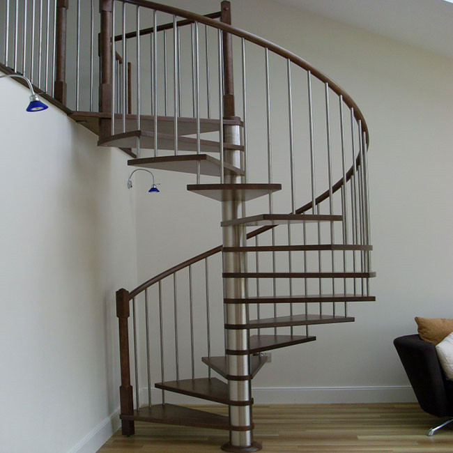 Home Used Stainless Steel Glass Spiral Staircase