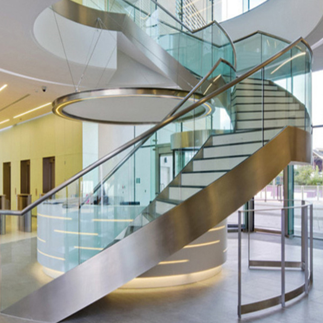 U channel curved staircase design 