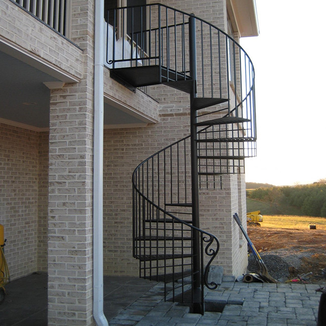 Hot Selling Good Quality Custom Arc Stair Curved Stainless Steel Spiral Staircase with Iron Railing Designs