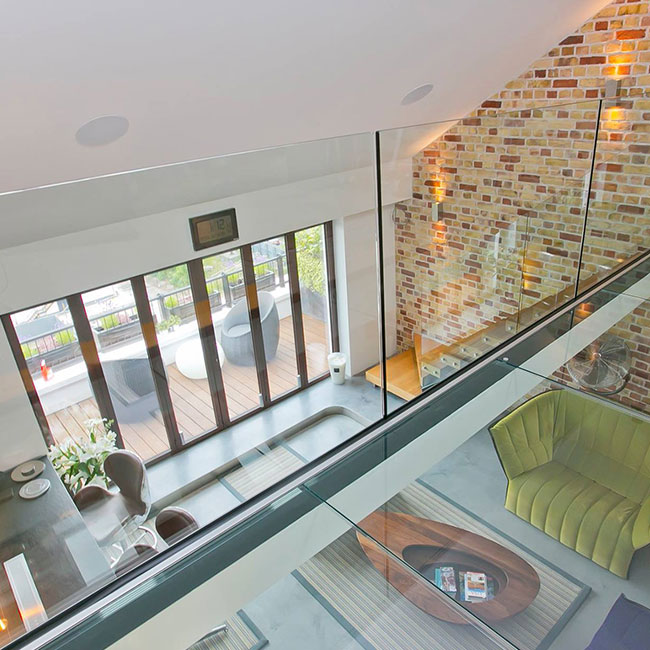 led U channel glass railing frameless aluminum glass railing led mounting channel design PR-U045
