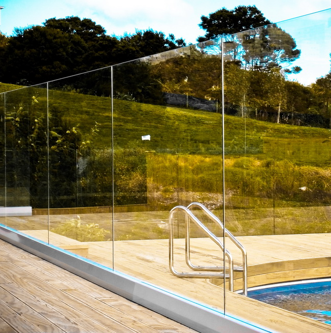 Aluminium shoe base profiles U channel frameless balcony glass railing designs PR-U053