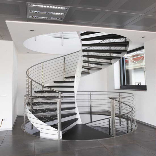 China best quality indoor curved walnut wood staircase price