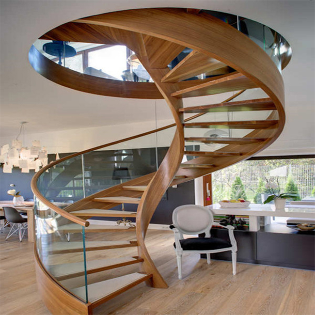 Modern open stairs design curved stairway