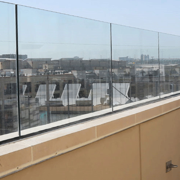 embed design glass railing for balcony