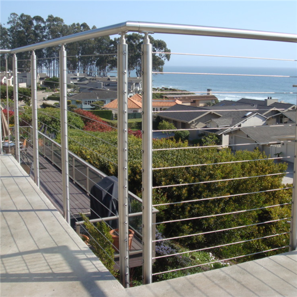 Steel wire cable railing post outside guard cable railing