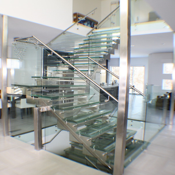Invisible Wall Side Stringer Stairs Indoor stair climbing trolley