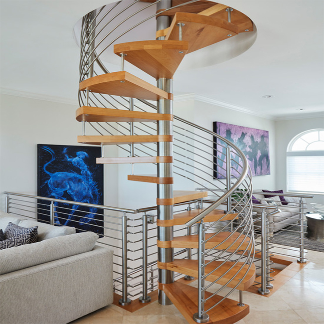 NEW design hot sales spiral staircase/stainless steel spiral wood stairs