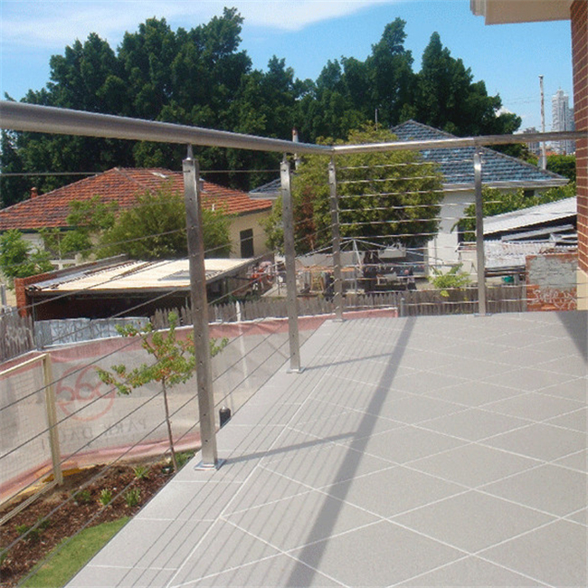 Stainless Steel Stair Railing Design Post Cable Railing