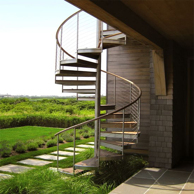 Modern Handrail Designs Stainless Steel Spiral Stairs Interior Staircase With Tread