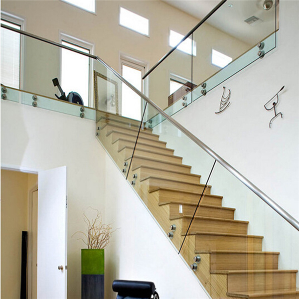 Tempered glass stair glass railing standoff cable pour balustrade-JJ76