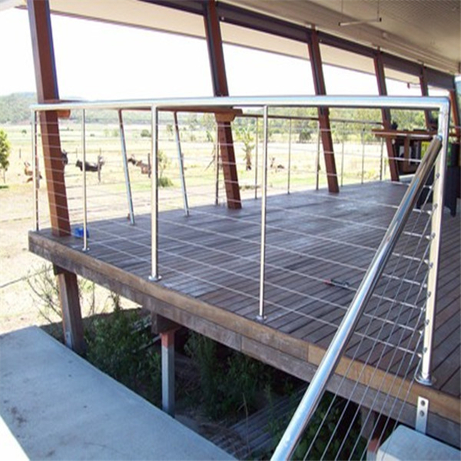 Galvanized steel deck balcony cable railing system 