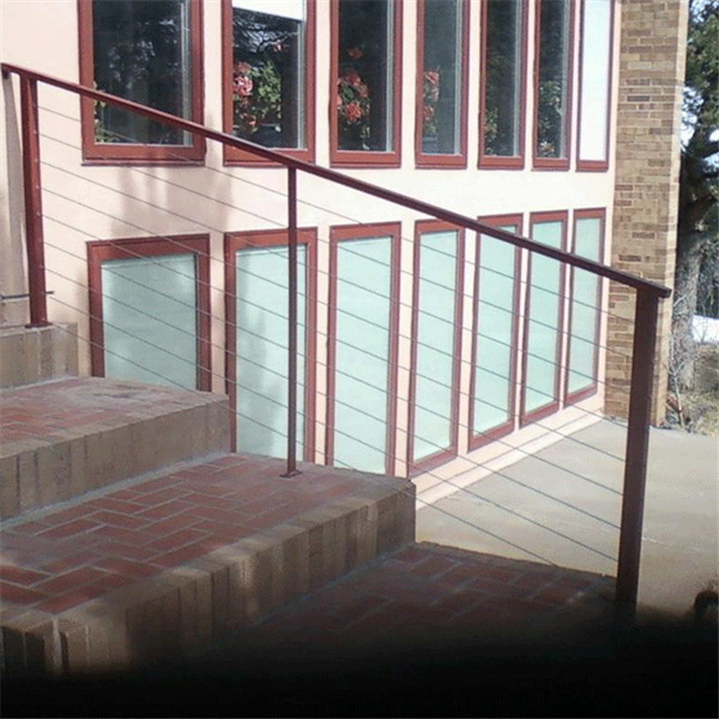 Exterior balcony stainless steel cable deck railing design