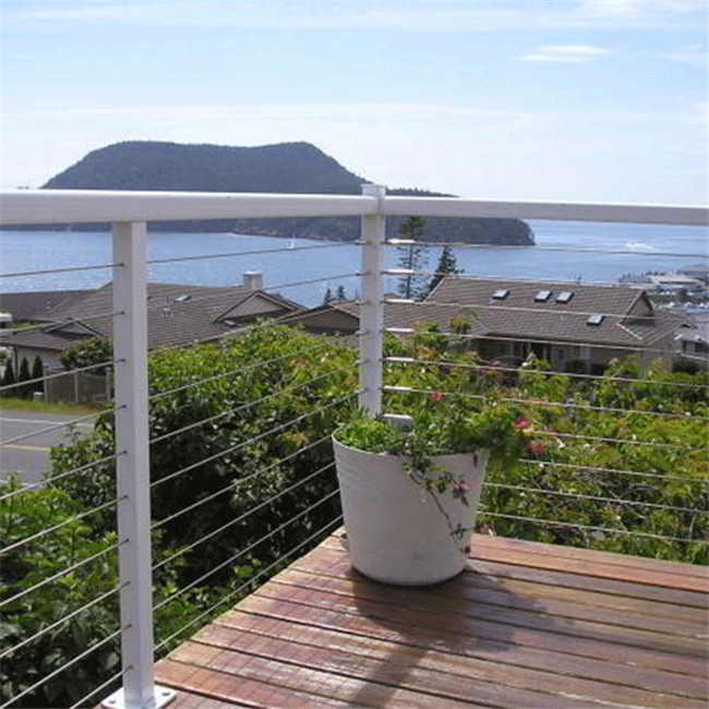 Stair rail cables decking railing with hand rails for balcony