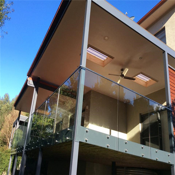Steel standoff glass stair balustrade en aluminium-JJ124