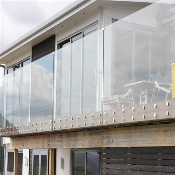 Indoor stair glass railing standoff wrought iron stair balustrade-JJ128