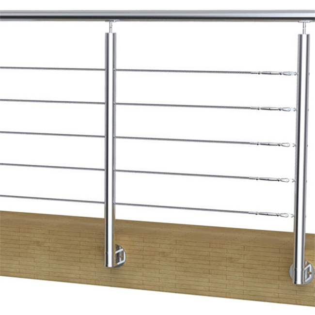 Outdoor stainless steel terrace baluster balcony handrail cable railing