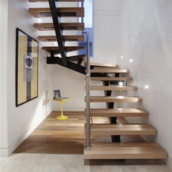 Wood Tread and Glass Railing  round stairs