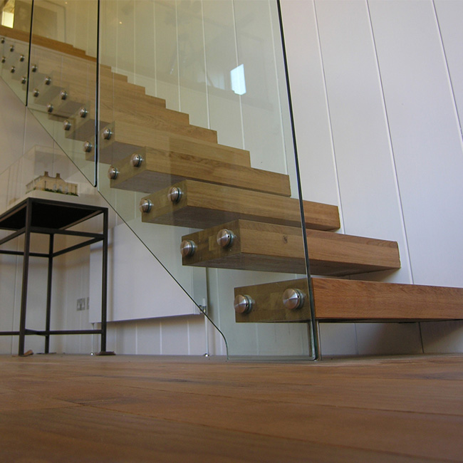 Prima Custom Staircase Supplier DIY Install Wooden Floating Stair Case Indoor With Wood/Glass Tread