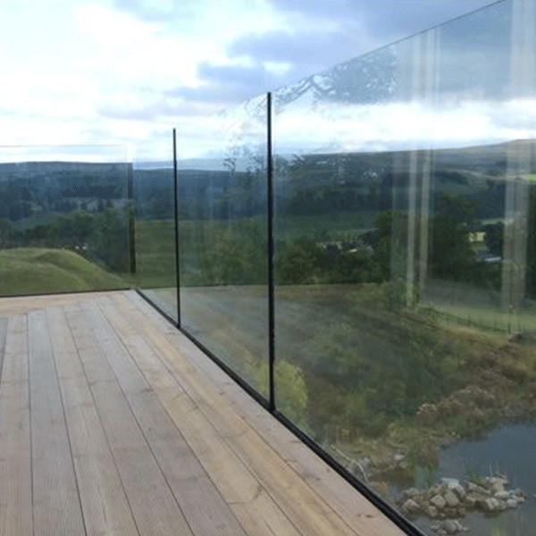 open view frameless glass railing price