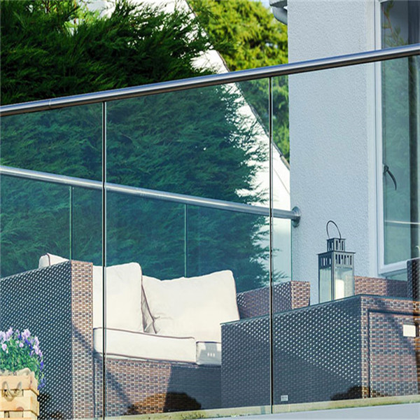 Balcony aluminium u channel frameless tempered glass