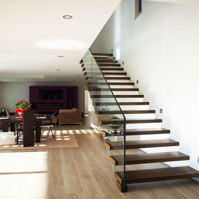 Folding staircase tempered glass coffee table modular floating staircase