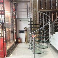Modern indoor black iron steel wood spiral staircase
