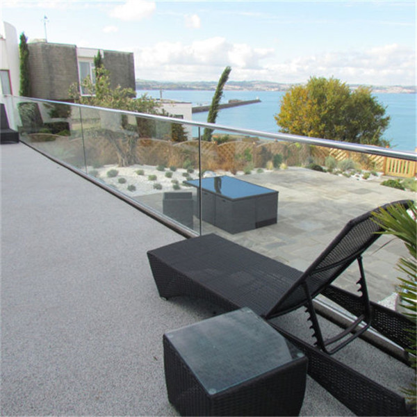 Balcony Top Mounted U Channel Tempered Glass Frameless railing