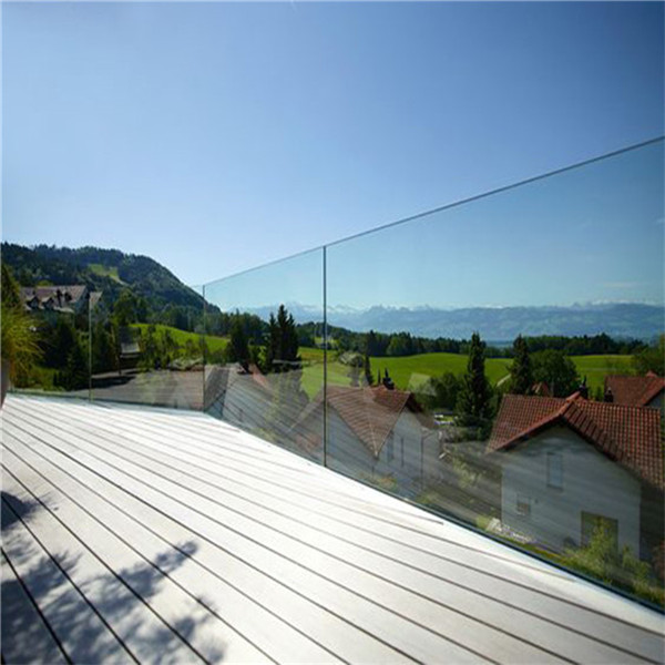 Aluminum U channel glass railing 