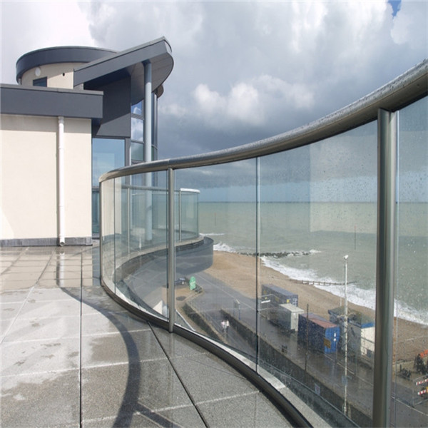 Frameless balcony handrail designs U shape extruded glass fence