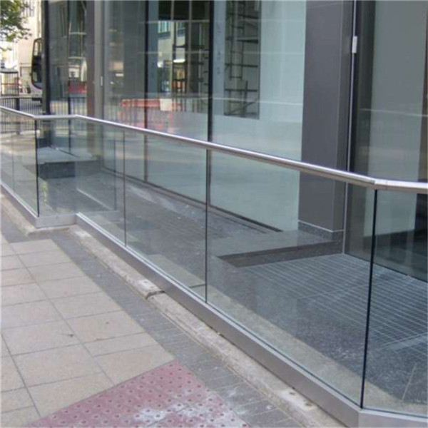 led U channel glass railing frameless aluminum glass railing
