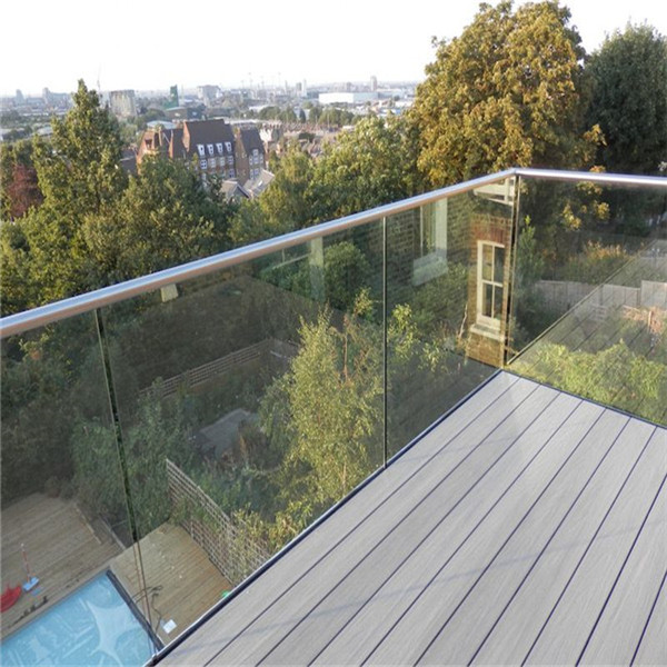 exterior aluminum u base channel balustrade glass