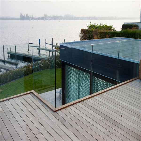 U Channel Base Frameless Glass Balcony Balustrade Design