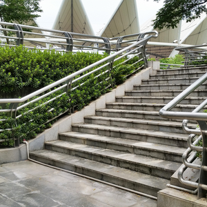 Steel pipe stair case balustrades