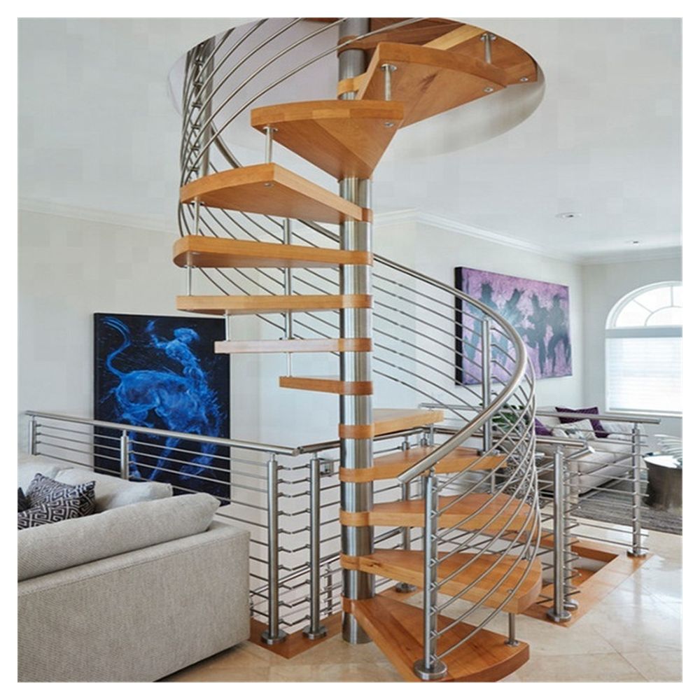 Customized Wood Tread Spiral Staircase