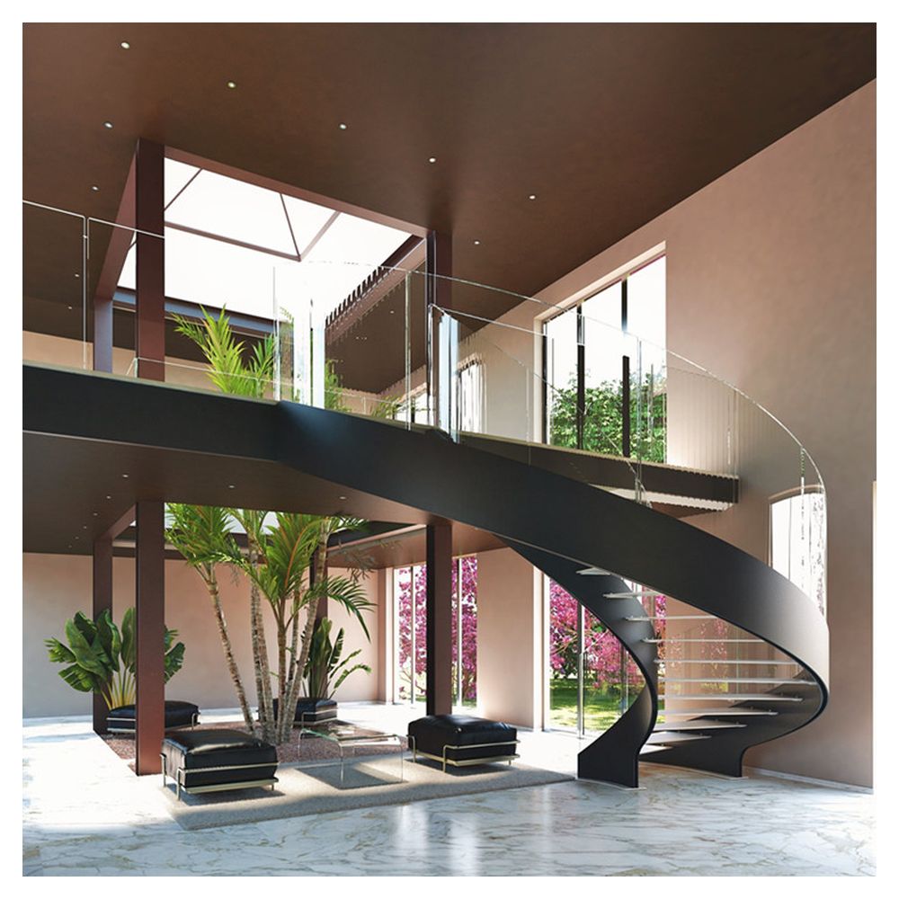 Prima high quality decorative curved staircase